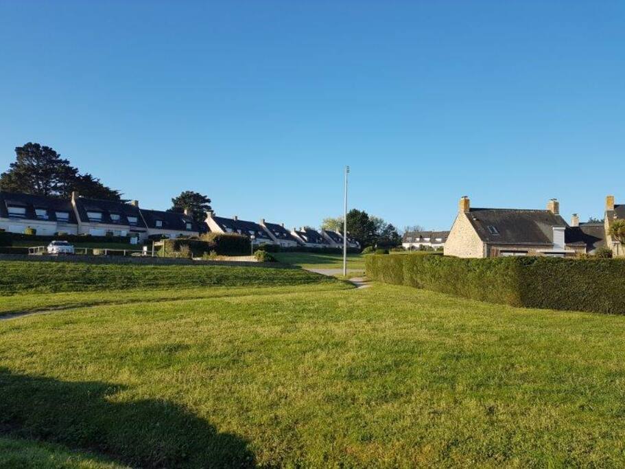 vue du parc au milieu de la résidence