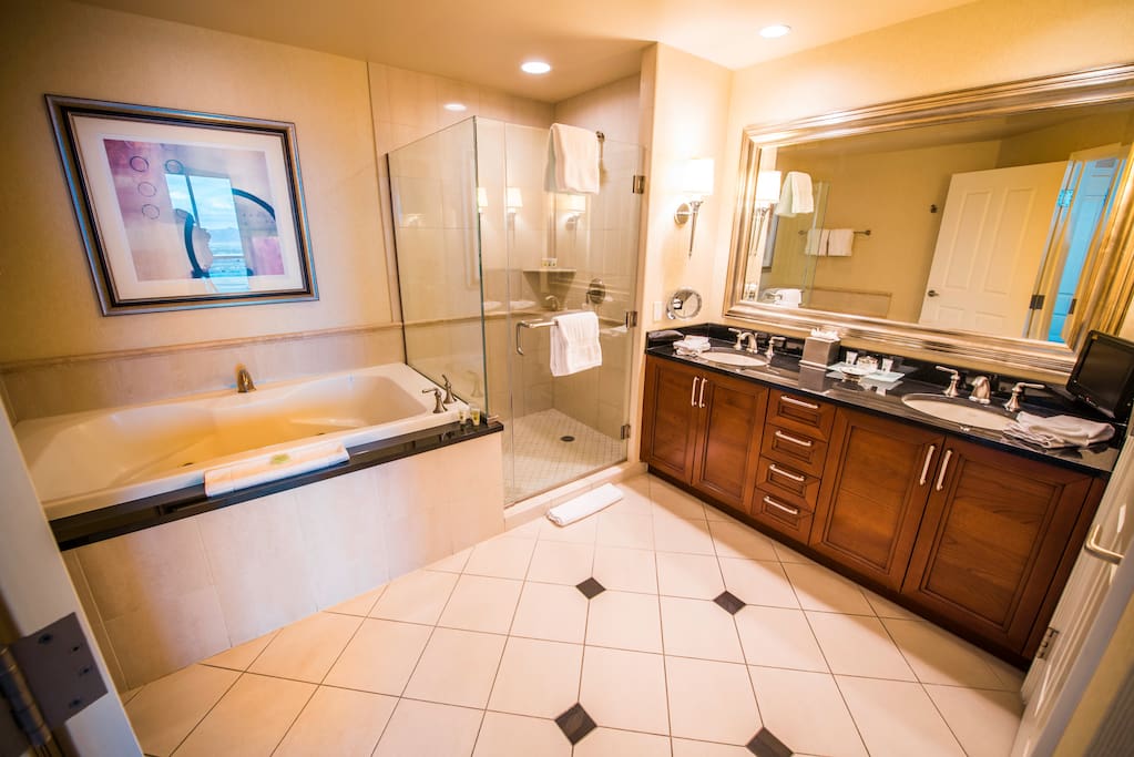 Jacuzzi Tub and separate Marble Shower