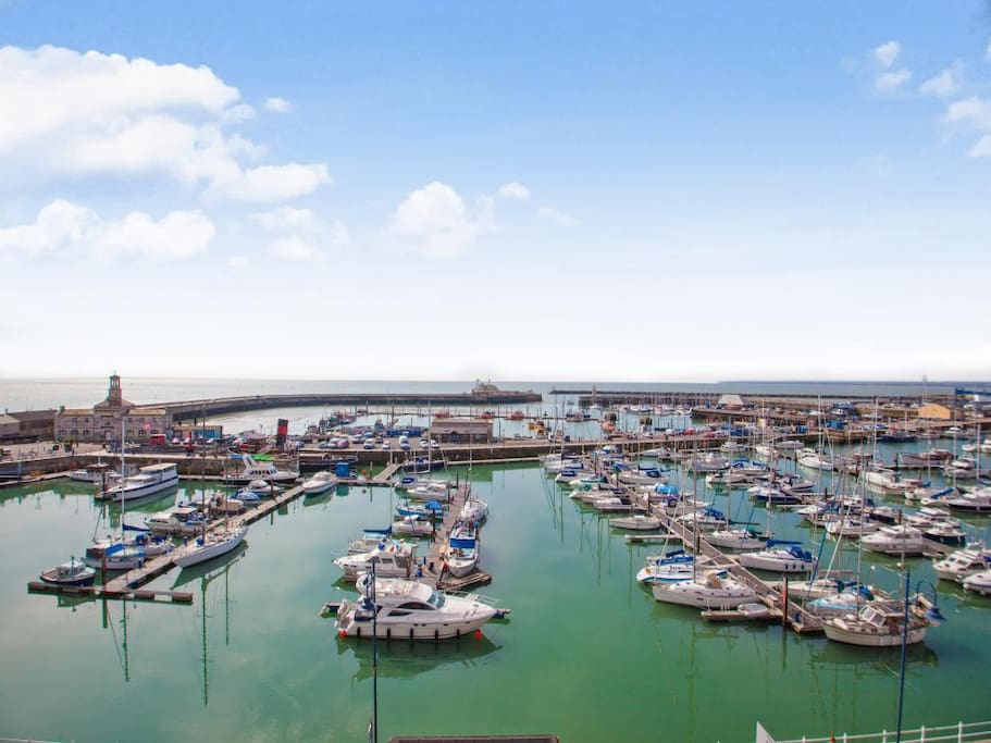 Actual view from the balcony overlooking Ramsgate Harbour