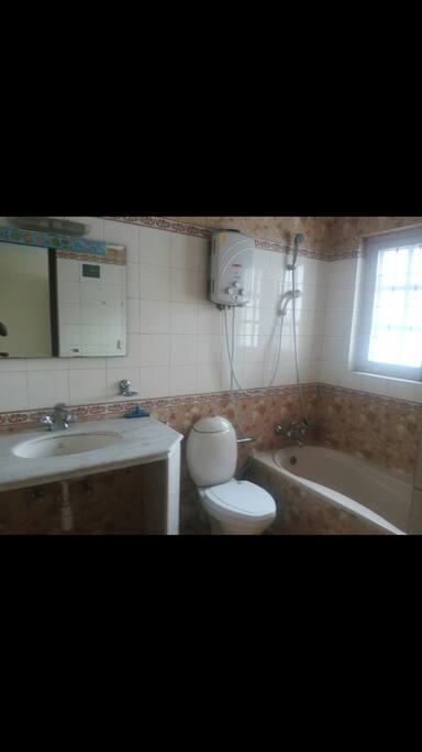 The bathroom with hot shower