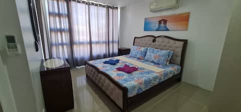 Spacious rooms with split type AC's, free parking