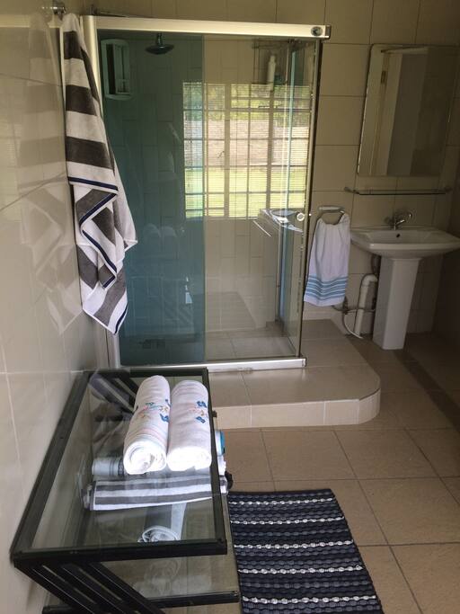 Shared bathroom with shower and Jacuzzi