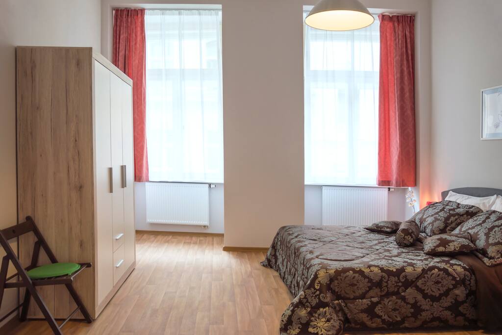 Bedroom №1: with king-size bed for two person and foldout sofa for two person and single bed for one person.