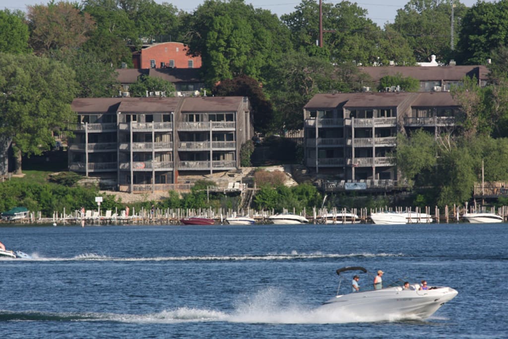 View of condominium from the lake