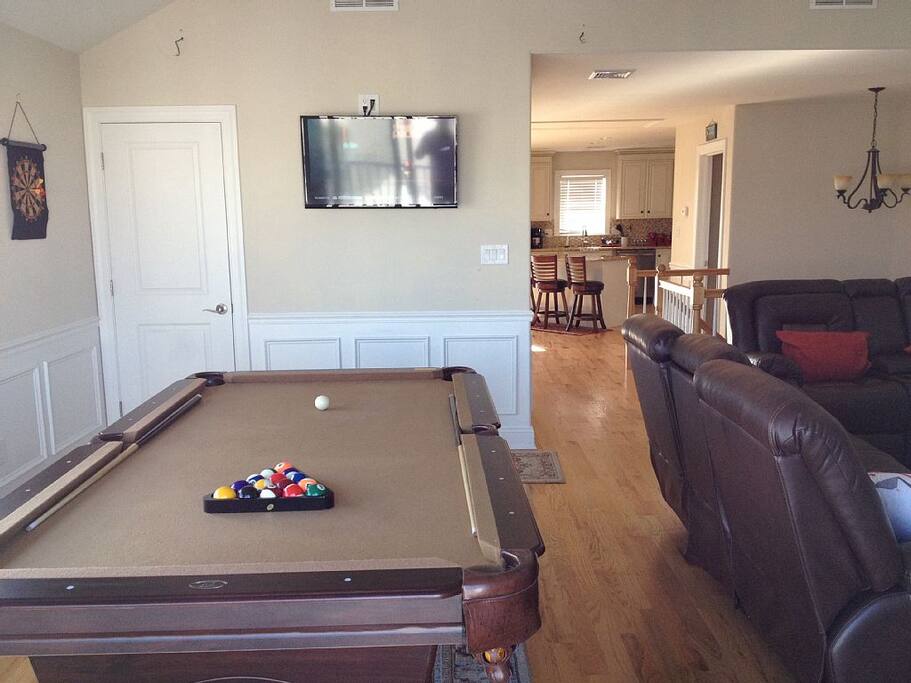 POOL TABLE IN LIVING ROOM
