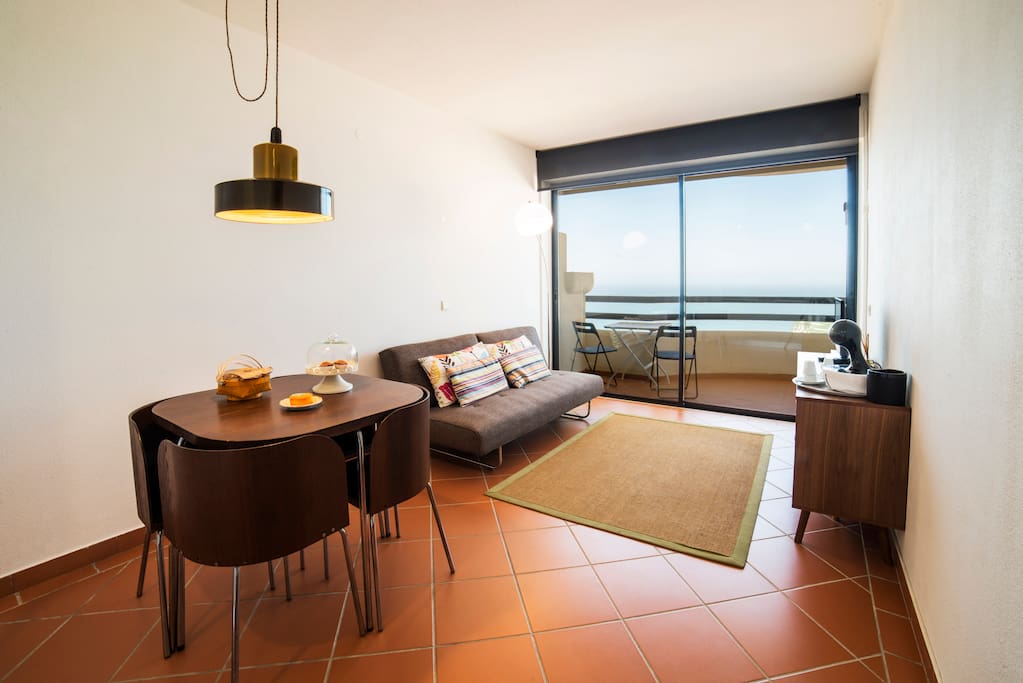 A nice living room with a balcony