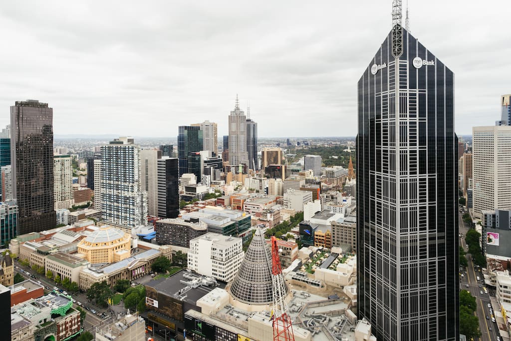 This photo was taken before a building was erected in front of me, however you can still see the views to the left :)