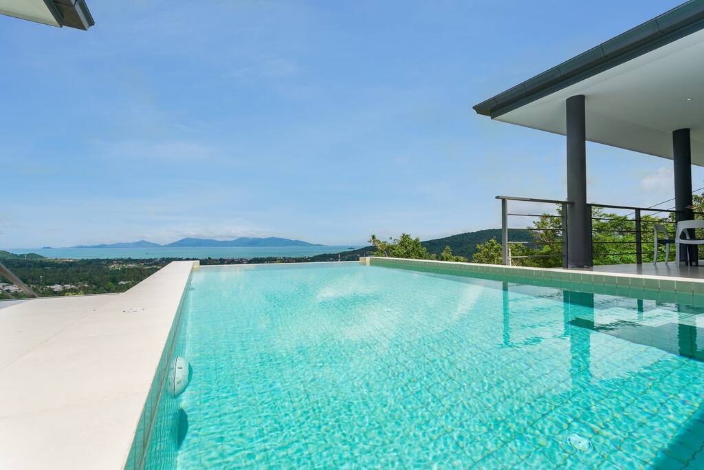 private swimming pool with stunning sea view