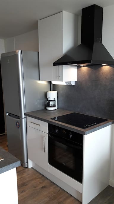 four, plaques, hotte, frigo congélateur