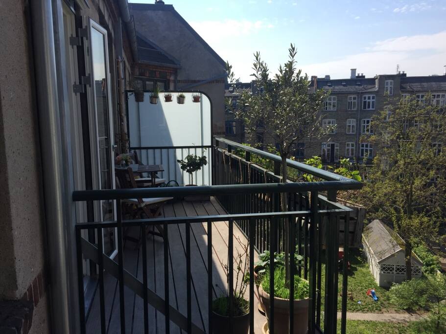 The balcony in the early afternoon.