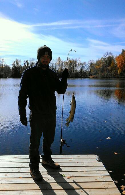 Fall fishing from the dock