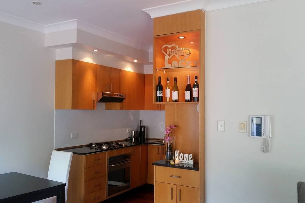 Fully stocked kitchen, all mod cons. Nespresso Machine for morning coffees in the garden