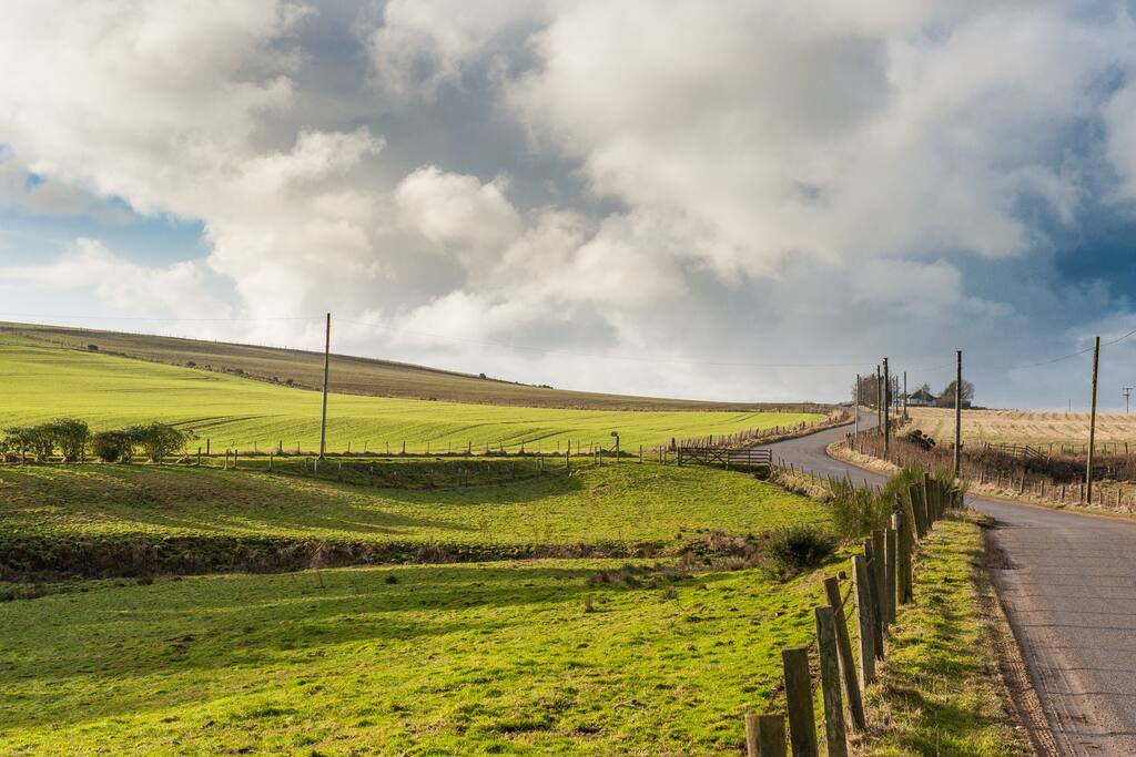 View of road to Auchenblae