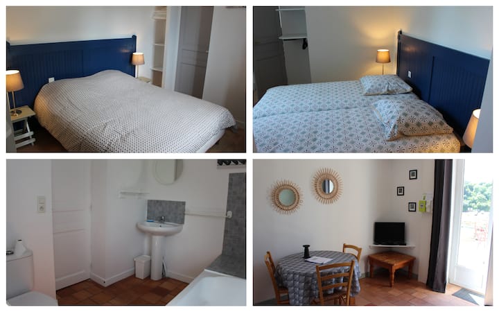 La habitación en modo dos camas individuales o cama de matrimonio