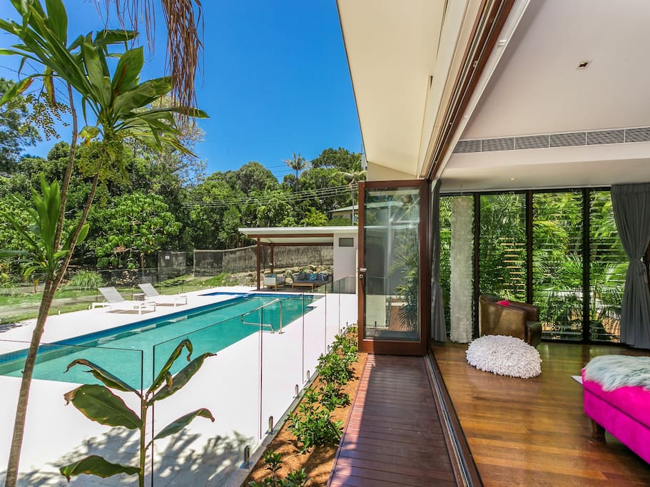Step from Lounge room into the heated pool