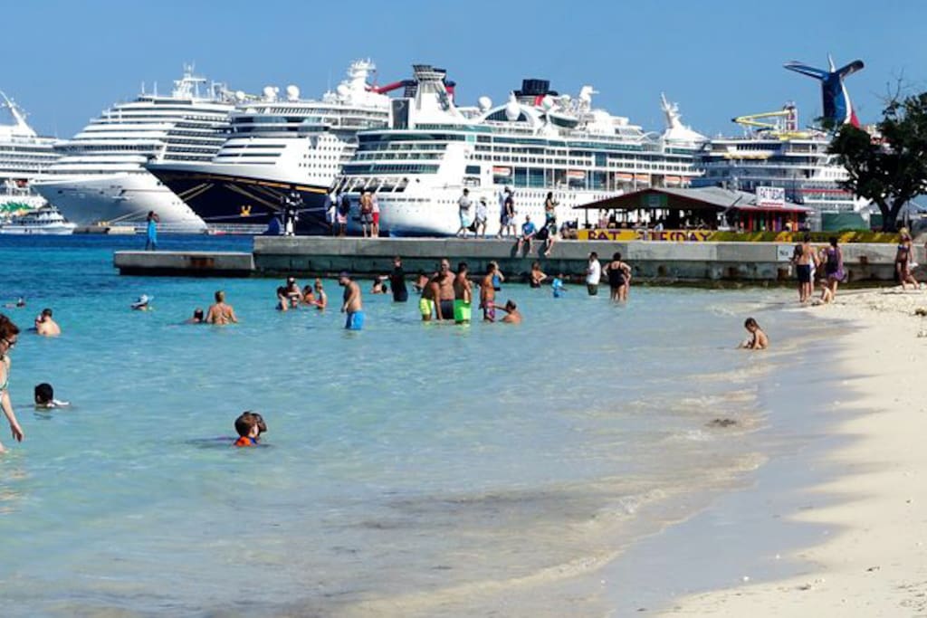 Junkanoo Beach 20-25 minute walk away