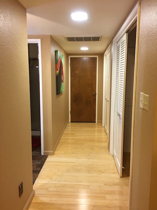Long hallway in room, very private from rest of house