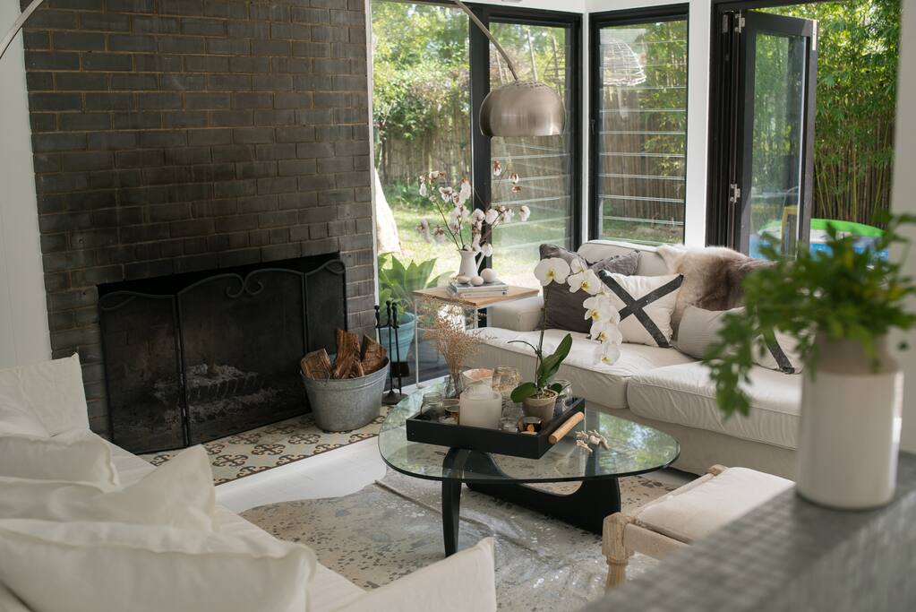 there's a large fireplace for those chilly nights