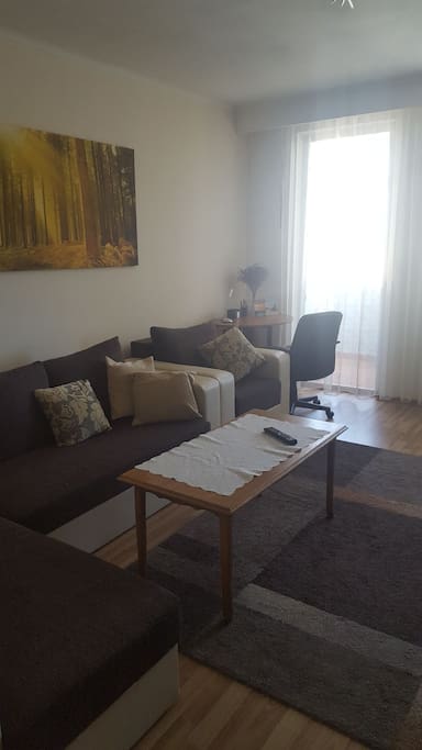 the Living Room - the couch is extensible.