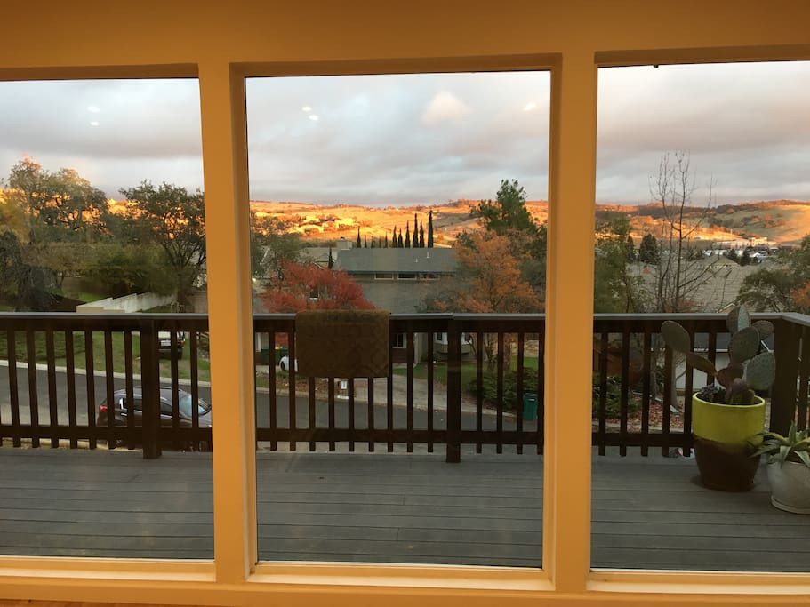 The view from the living room