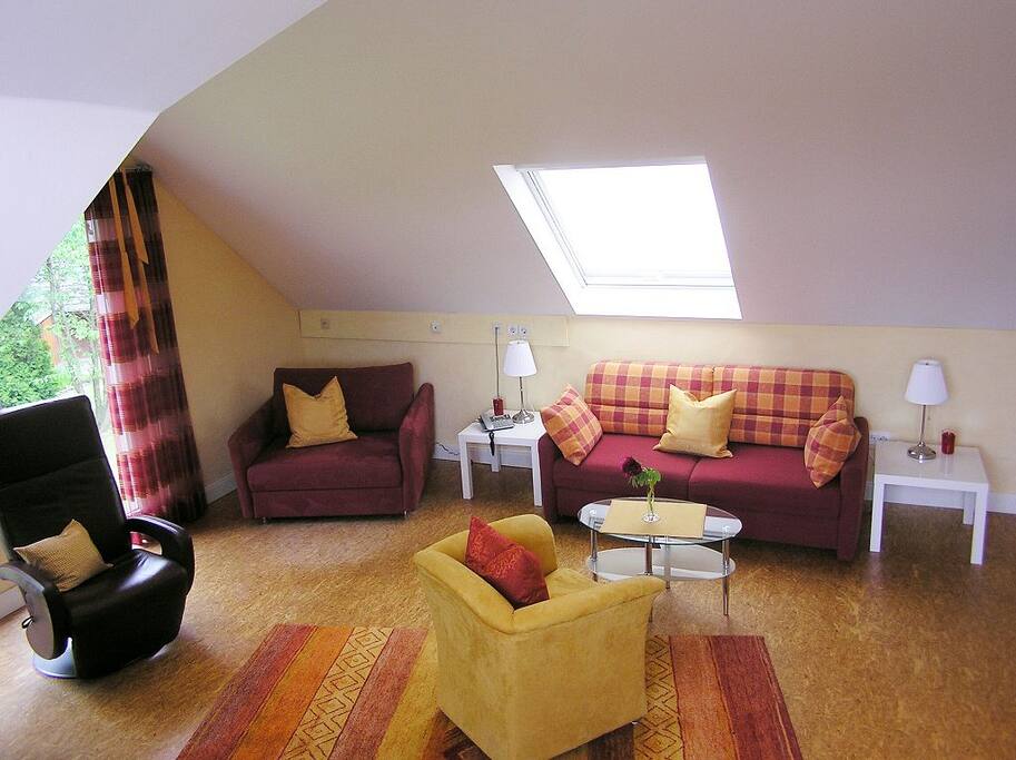 Appartement " Landlust" Relaxe- Sessel und Sofa mit Schlaffunktion