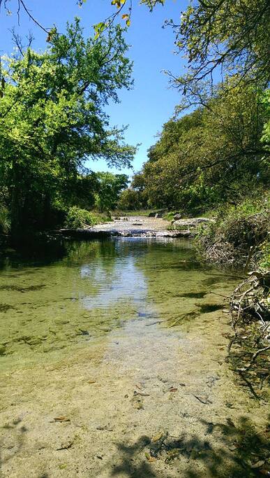 View from the creek crossing below the guest house.