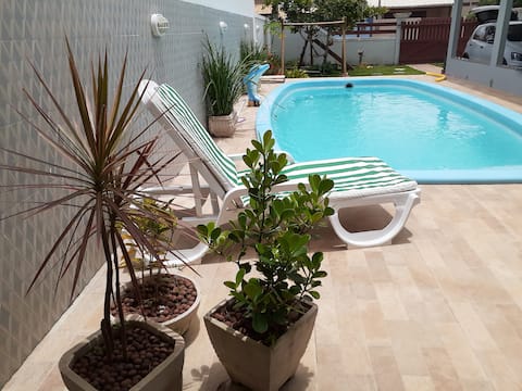Grussai, house next to the club, with a pool.