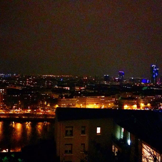 Lyon vu d'en haut à la fête des Lumières