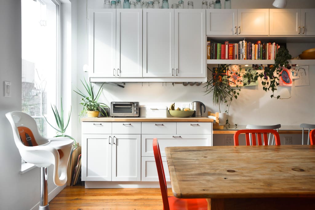 Kitchen opens onto deck