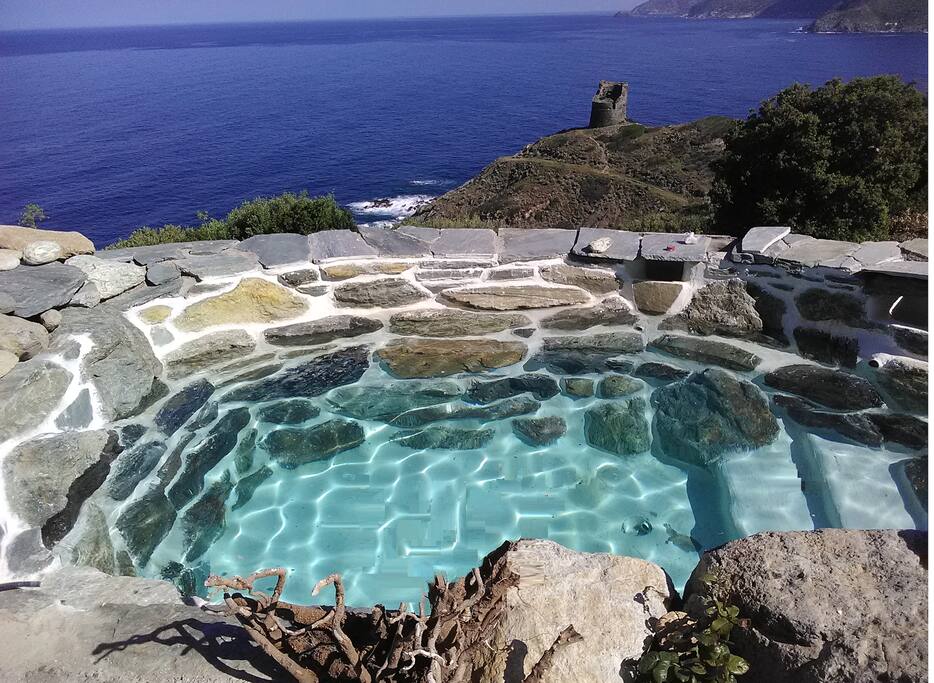 Piscine en roches naturelles de rivière