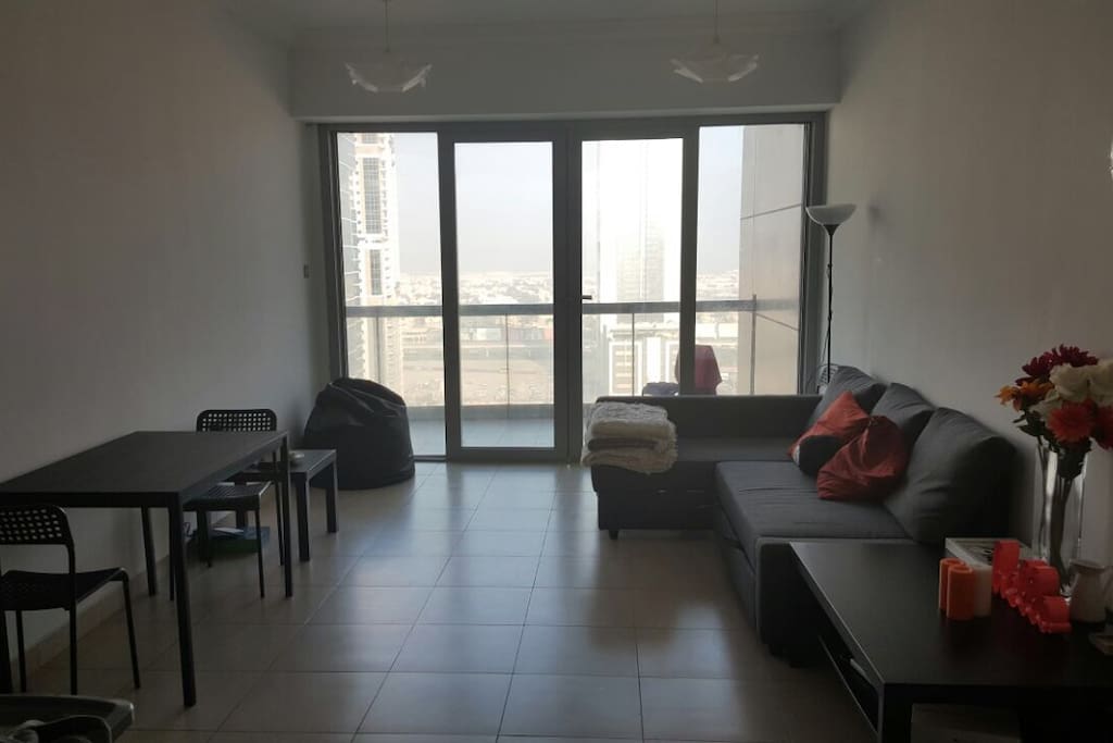 Living room with convertible sofa