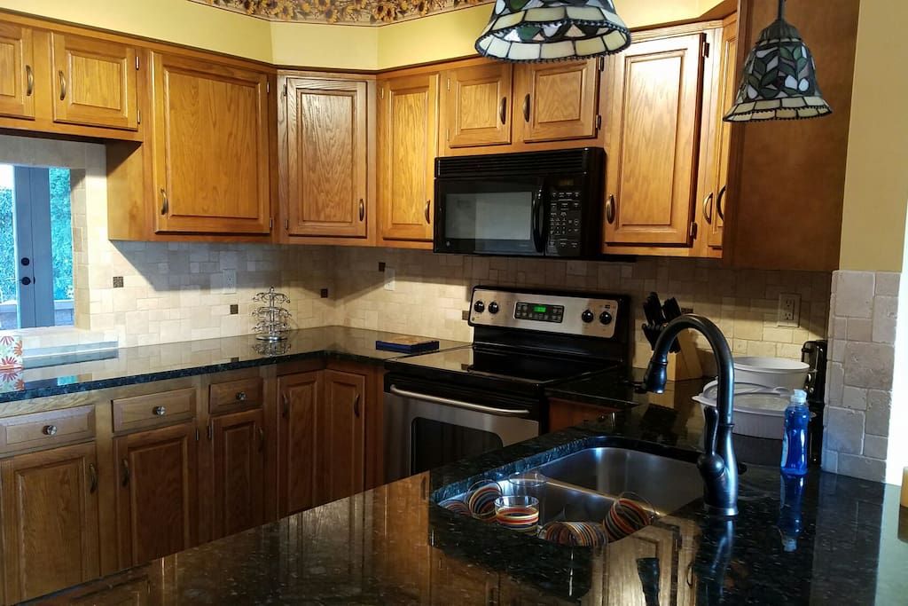 Beautifully appointed kitchen with many upgrades.