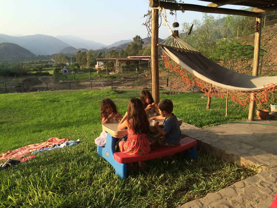 Niños disfrutando la tarde