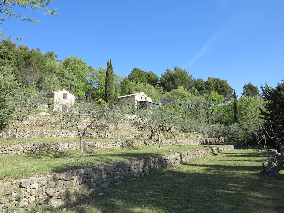 la maison vue du bas du jardin
