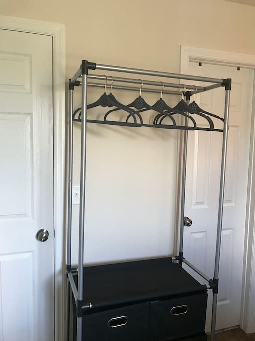 The left door is for the entrance/bedroom door and the right door is for the bathroom.