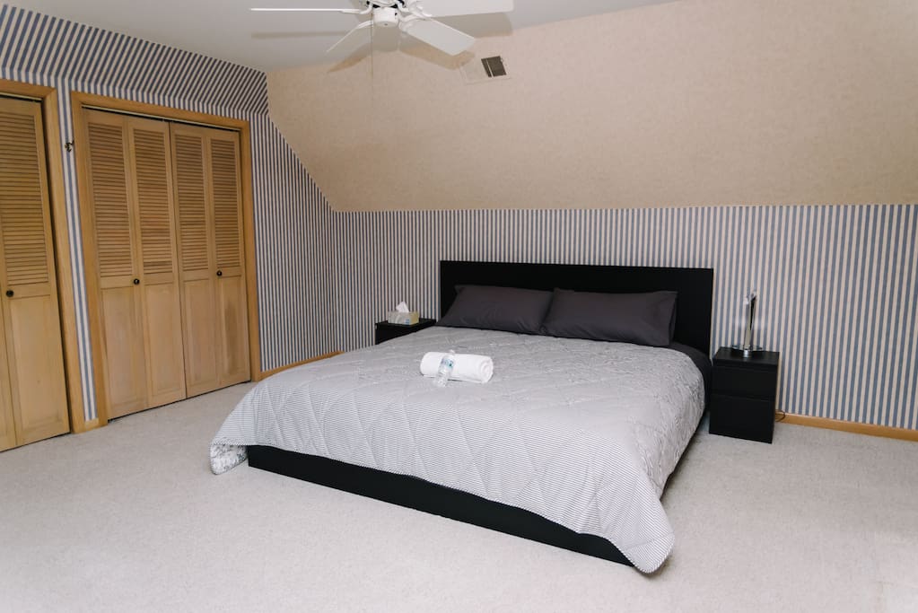 room #4 is located upstairs,King bed and two large closets