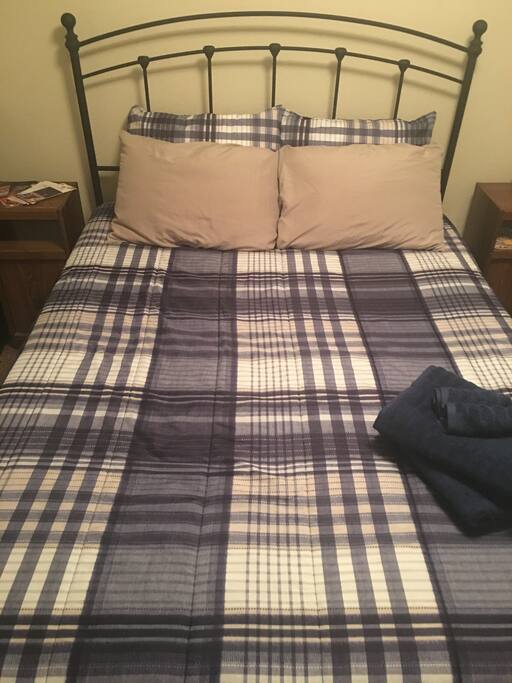 Queen Bed with gel memory foam topper