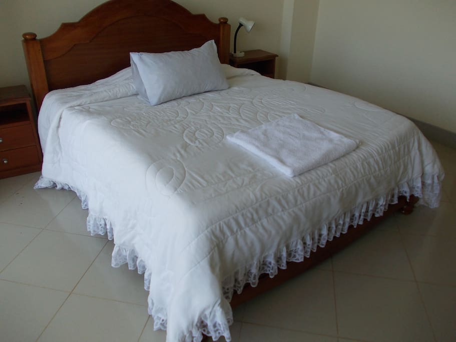 One of the spacious double bedrooms