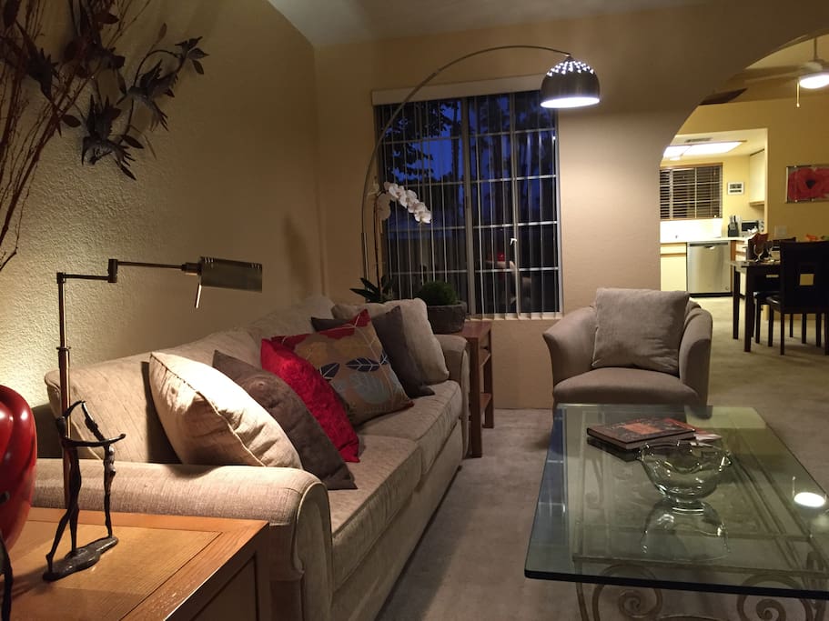 Living room at night