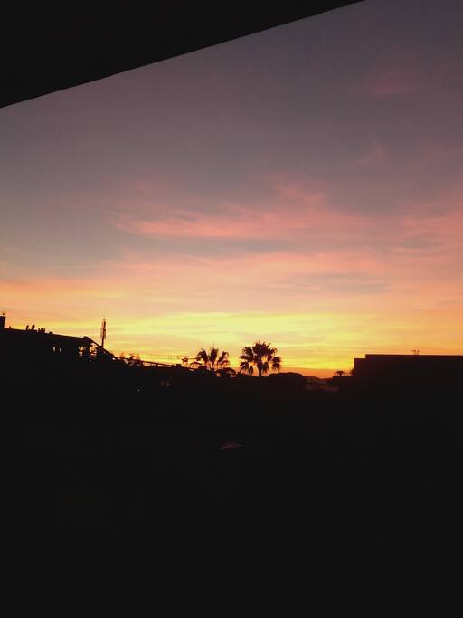 Coucher de soleil vu de la terrasse