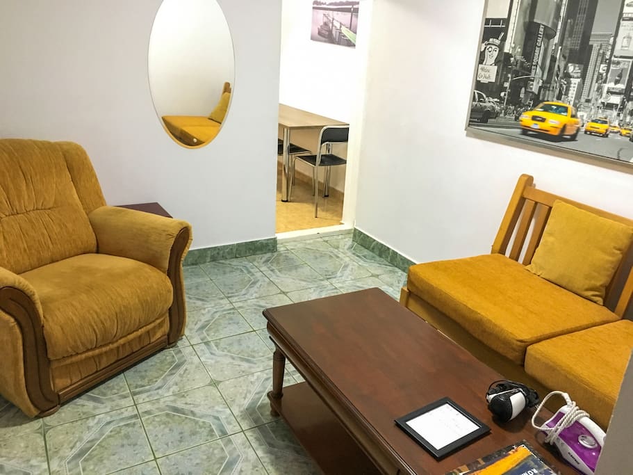 The downstairs living