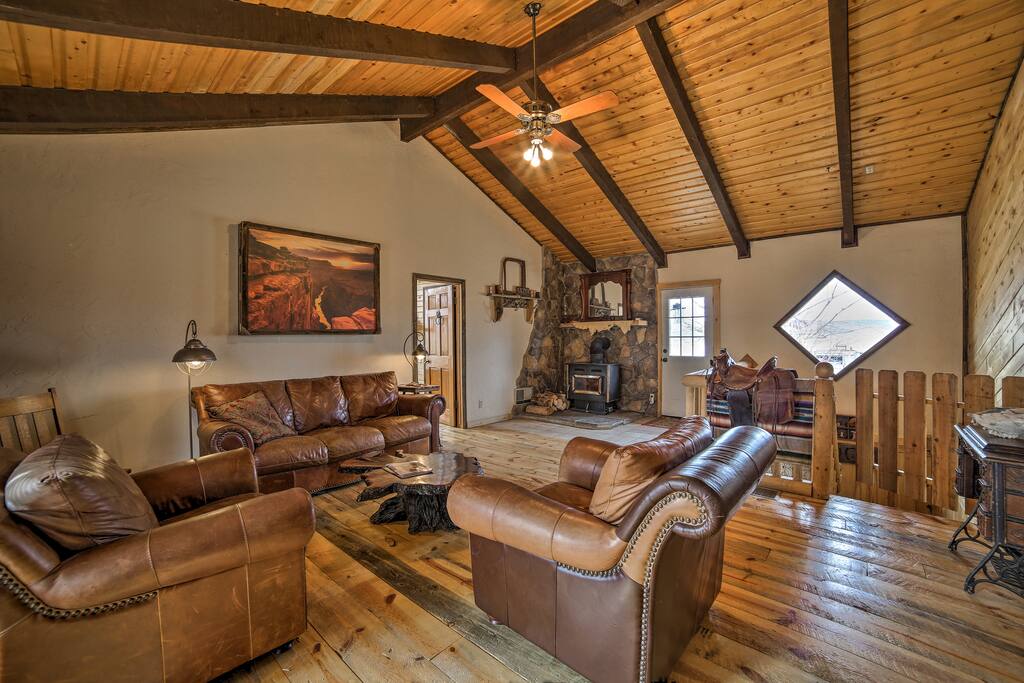 Relax on the sumptuous leather furnishings.