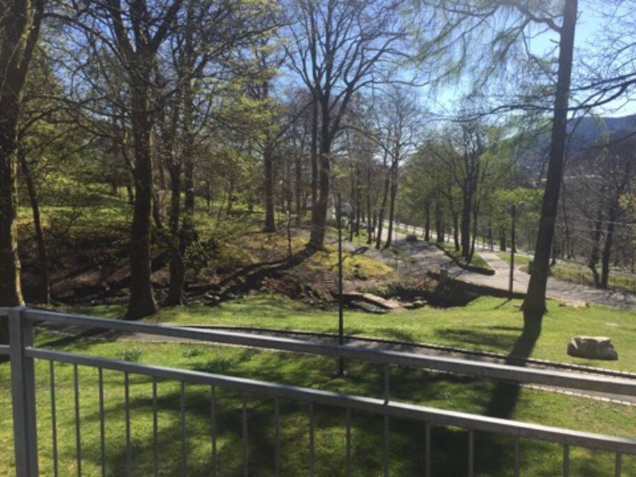 The view from the living room balcony.