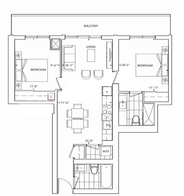 Floor plan of the suite
