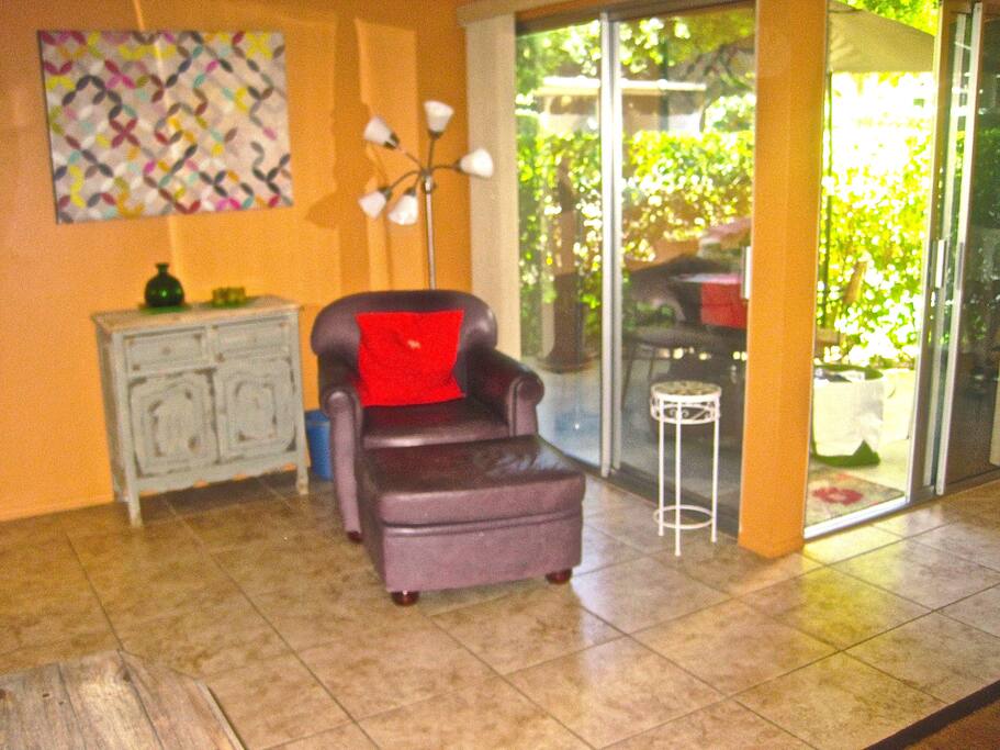 living room looking toward patio
