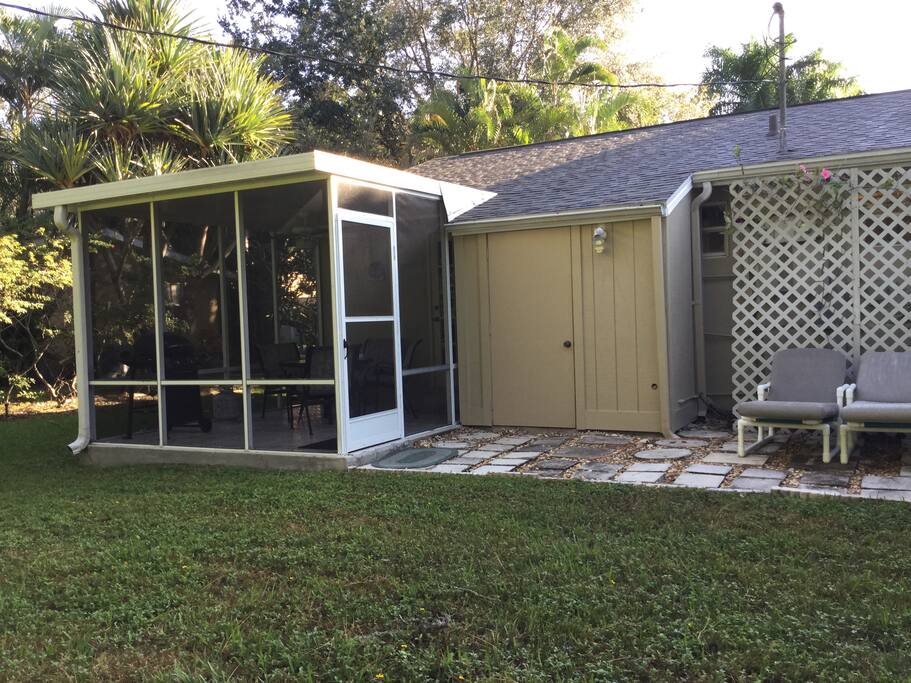 New brick patio in rear. Laundry shed