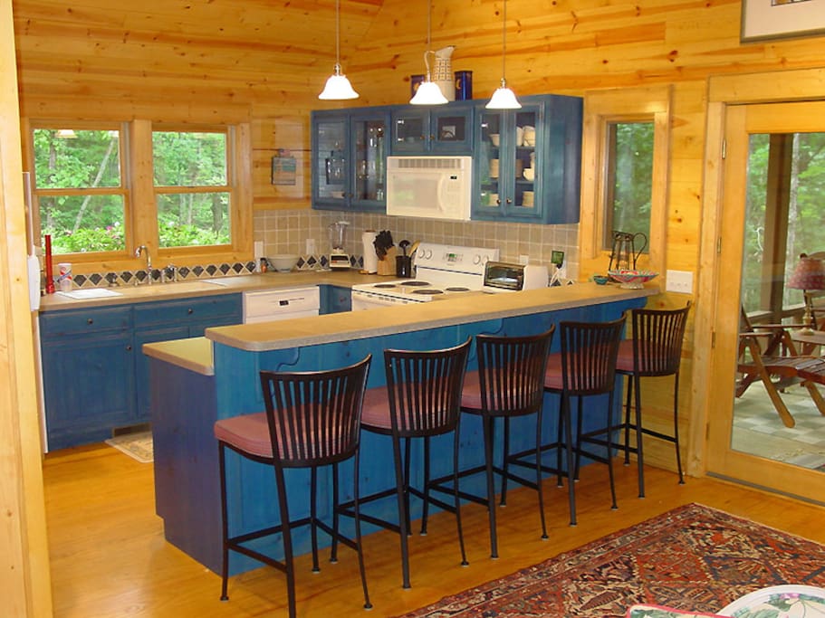 This kitchen has what you need and there is a washer/dryer
