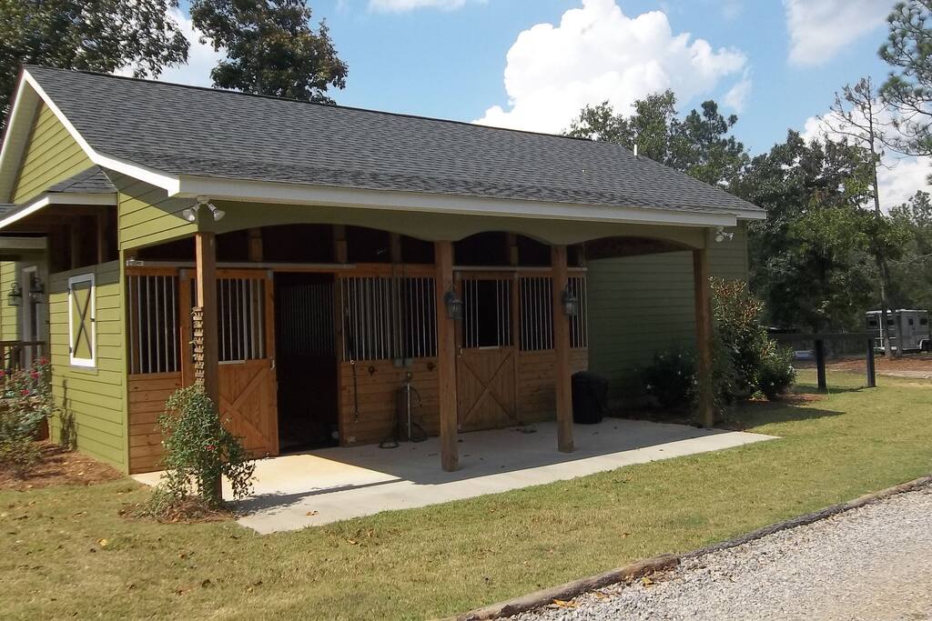 Attached horse stalls