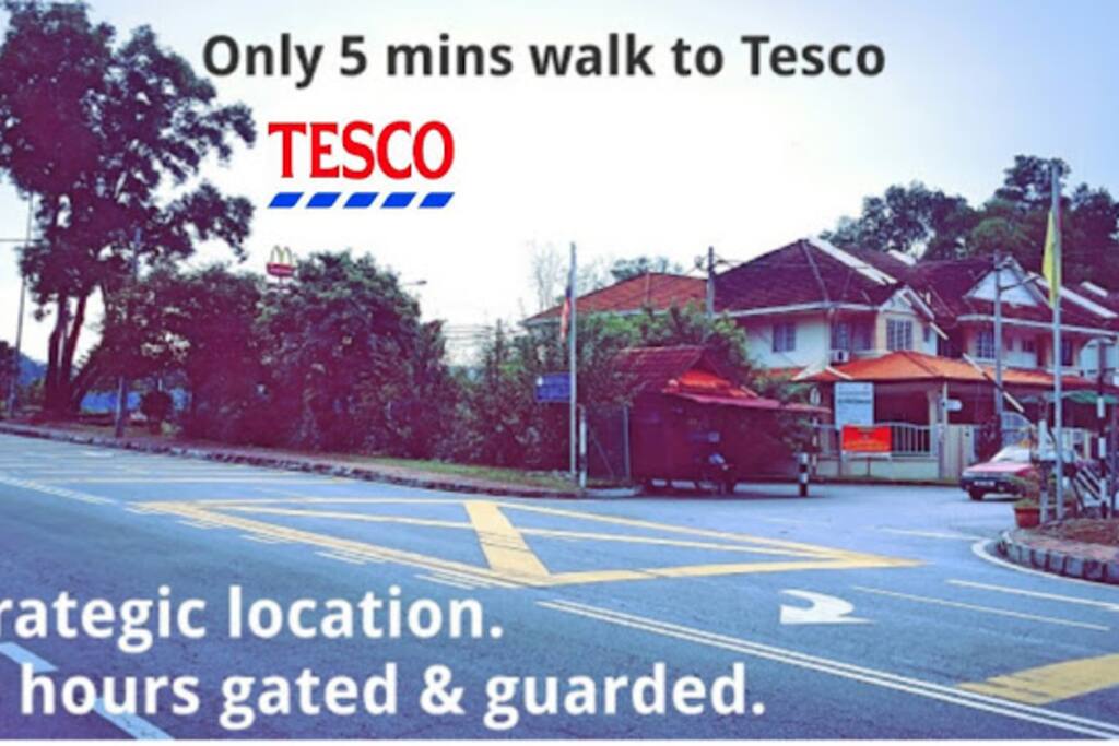24 hours gated and guarded with CCTV. And 5 min walk to Tesco S2 and McDonald's