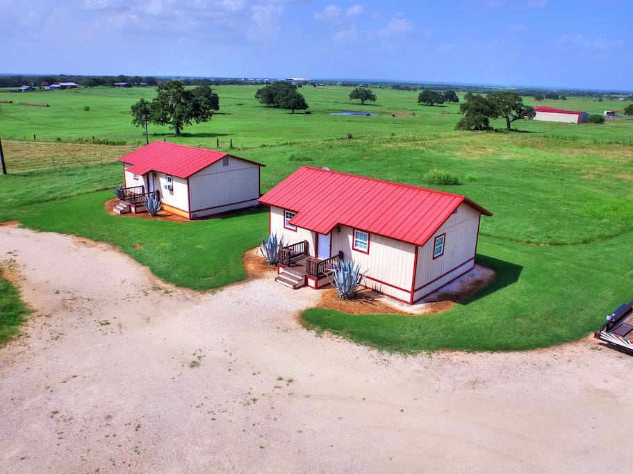 “Tumble Weed” and “Horse Shoe” Cabin side by side. Each cabin sleeps 2. Separate reservations required.